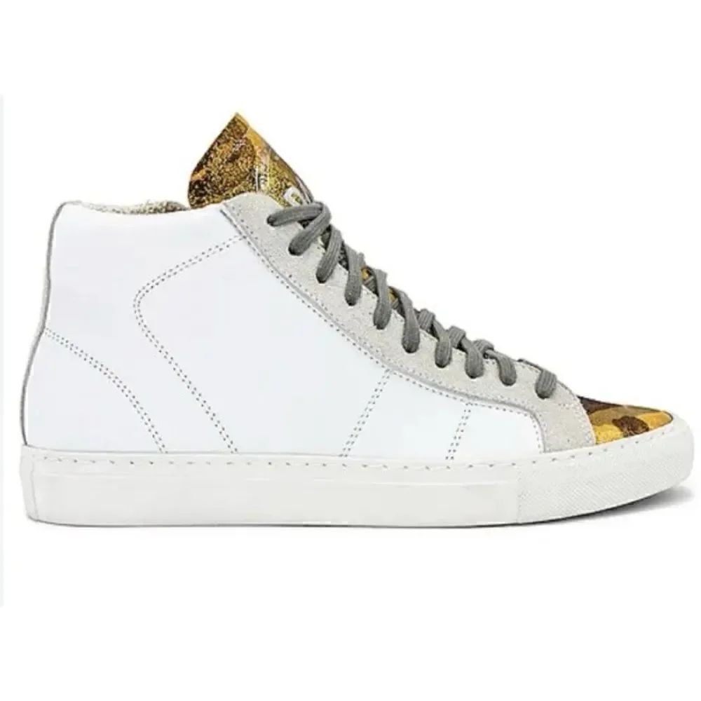 Rare -P448 Star High Top Sneaker in Camo & Gold Size 38